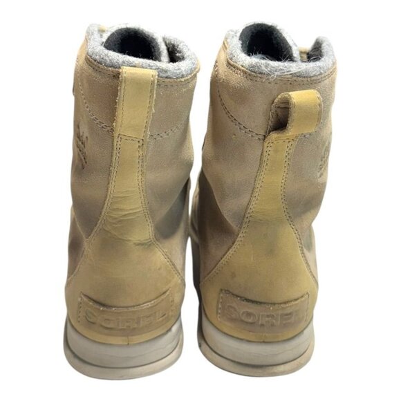 Sorel Joan Explorer Leather Boots Beige/Gray Size 9.5 - Picture 4 of 9